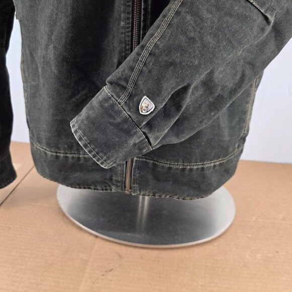 Kuhl Jacket Black FadeVintage Patina Dye Canvas Fleece Burr Lined Zip Men XLarge - Picture 7 of 15